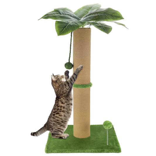 Ahomdoo Cat Scratching Post 36 Inches Heavy Duty Scratching Post with Palm Leaf Cat Tree Large Cat Scratch Post for Adult and Kitten
