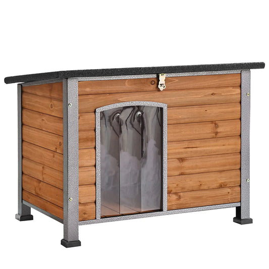Dog House for Small to Large Sized Dogs Indoor Outdoor Doghouse Puppy Shelter with Elevated Floor Durable Waterproof Dog Kennel Dog Home with Iron Frame - Anti Bite